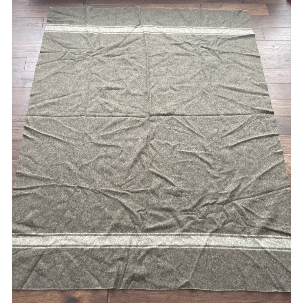 Genuine USGI Military 100% Wool Blanket Olive Drab Green 59x74 Surplus USA